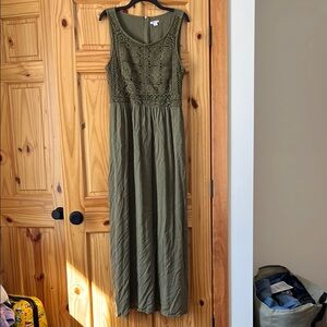 Xhilaration Green Sundress Sleeveless Scoop Neck Maxi